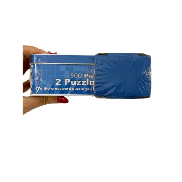 New York Times Crossword Jigsaw Puzzle 500 Pcs Tin Box Excalibur Electronics Vtg - Picture 14 of 17